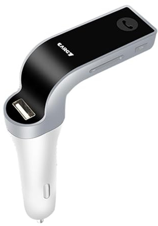 Kit Viva Voce Bĺuetooth - Trasmettitore FM 10x8cm | MP3 per | autoradio G7 per accendisigari, Adattatore audio wireless con caricatore USB Componenti elettronici ABS, 1 pezzo Nero