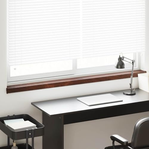 Soglia finestra in PVC marrone 140x15x4,5 cm tagliabile per davanzale interno ed esterno, facile da installare con adesivo, resistente all'acqua e facile da pulire