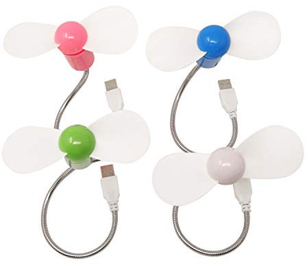 Honbay 4PCS Mini Mobile Portable USB-Powered Cooling Fan Gooseneck Air Blower for Desktop PC Computer Laptop Notebook Tablet