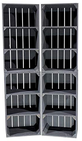 Obstkisten Online 8 Stück Schwarze schmale Regalkiste 68cm x 40cm x 31cm Black Obstkiste Bücherregal Schrank DIY Vintage Apfelkiste Regal Holz Weinkiste universell Holzregale rustikal