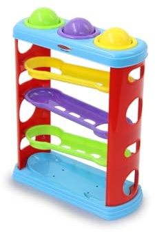 Jamara 460585 - Gioco a percussione Rolling Balls – Stimola giocosamente Le abilità motorie, la Pista Colorata e Le 3 Palline Colorate in plastica Resistente, Multicolore