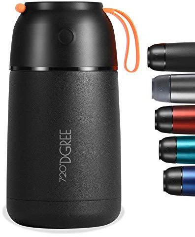 720°DGREE Thermobehälter Essen 730ml “wunderJar” Auslaufsicher, BPA-Frei - Edelstahl Isolierbehälter, Thermo Lunchbox - Unterwegs Babybrei, Warme, Kalte Speisen, Suppe - Müsli to Go - Schwarz