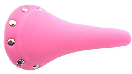 YFCTLM Fahrradsattel Vintage Fahrrad-Sattel-PU-Leder MTB Rennrad Rivet Sitzkissen Single Speed ​​Fixie Bike Braun Blau Satteldecke (Color : Pink)