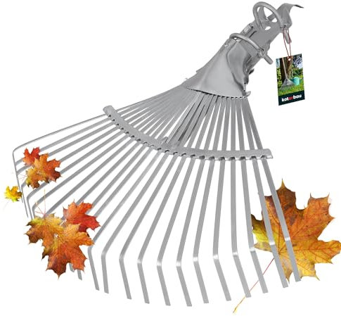 KOTARBAU® Râteau à feuilles galvanisé, largeur réglable avec dents en fil plat.