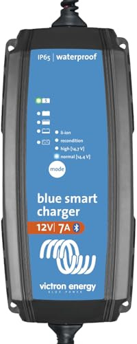 Victron Energy Blue Smart Batterie Ladegerät 12-Volt 7 Ampere 230V - Autobatterie Ladegerät - Batterieerhaltungsgerät und Desulfator - IP65 Geschützt - Bluetooth - CEE 7/16