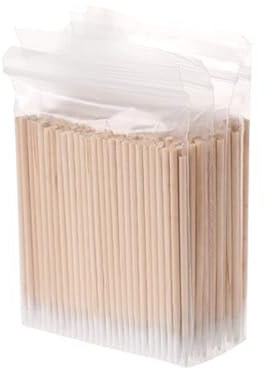 500 tamponi di cotone appuntiti, piccoli tamponi di cotone, manico in legno, per tatuaggio, sopracciglia, bellezza, trucco, unghie