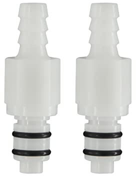BBTUS 2PCS 1/4 3/8 5/16 Plastica In-Line Tubo Barb Connettore Rapido, Valvola di spegnimento in tubo Connettore Rapido, Maschio Quick Connect Raccordi Tubo (2x Connettore Maschio) (5/16)