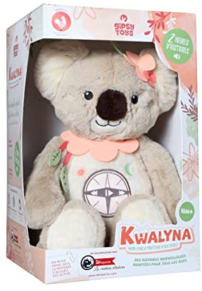 Gipsy Toys - KWALYNA - Koala conteur d’Histoires - Peluche Qui Parle Interactive - Version française - 2 Heures de Contes Merveilleux pour Enfants de 2 à 8 Ans, Rose