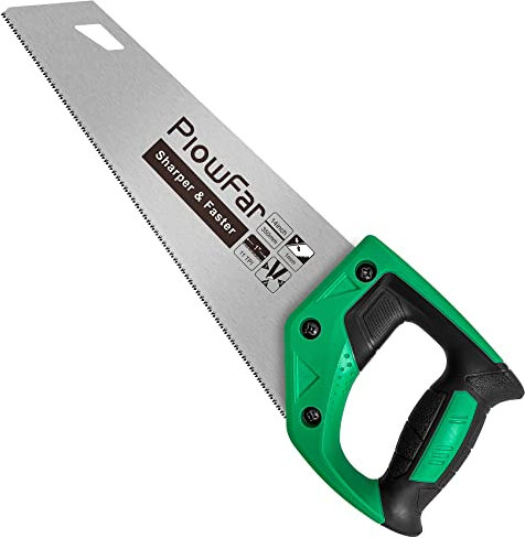 PLOWFAR 350mm universale sega a mano 11 TPI taglio fine legno sega 14 pollici sega universale per la lavorazione del legno, verde