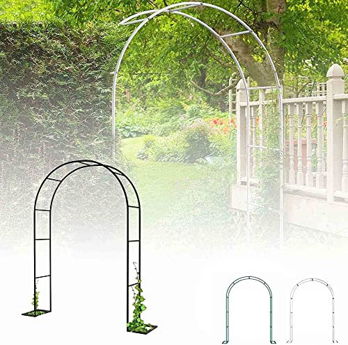 Arco da Giardino in Metallo,Arco per Rose per Piante Rampicanti,Resistente Padiglione da Giardino,Traliccio,Pergolati alle Intemperie E Autoportante,con Base,Facile da Montare,Bianca,W3.5M*H2.2M