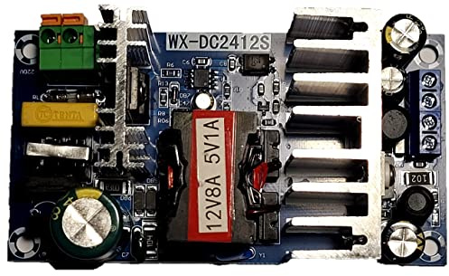 ATEC - Módulo de alimentación de doble salida 220 VAC > 12 V DC 8 A (100 W) + 5 V DC 1 A tarjeta fuente fuente de alimentación conmutada módulo de alta potencia (WX-DC1205)