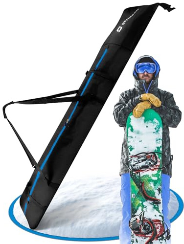 STYNGARD Snowboardtasche mit Rolltop [140 cm bis 190 cm] - Boardbag Snowboard mit wasserdichter Polsterung im Bindungsbereich - Snowboardtasche Modell Whistler