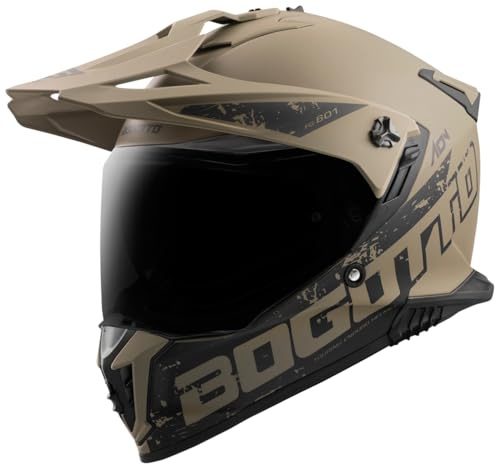 Bogotto FG-601 Duo Casque d’Enduro en Fibre de Verre, Braun Matt, XL