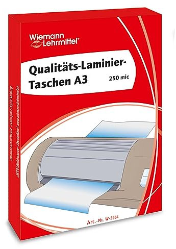 Laminiertaschen A3 100 Stück, Stärke: 250 mic | Wiemann Lehrmittel