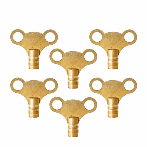 Radiator Bleed Key Easy Grip Radiator Valve Clock Key for Bleeding and Air Vent Solid Brass Universal Heater Bleeding Key for UK Radiators (6)