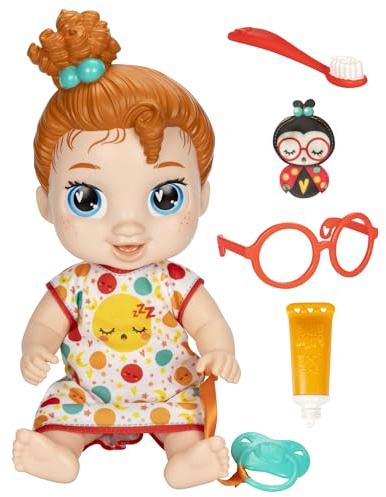 Baby Alive Lil Dreamer Dottie Doodle Sleepy Baby Doll Set, Red Hair, Fun Sleepover Theme, Preschool Toys for Girls & Boys 3 Years & Up