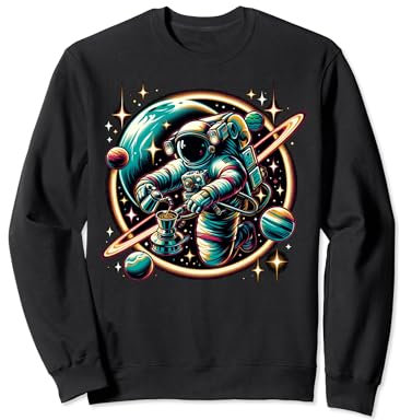 Funny Space Astronaute Barista Homme et Femme Sweatshirt