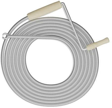 Relaxdays Sonda Sturatubi, 5 m, Spirale Sturalavandini Meccanica, Sondino per WC, Doccia, Vasca, in Acciaio, Argento