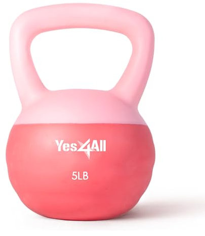 Yes4All Weiche Kugelhantel, PVC-Kugelhanteln, Übungsgewichte und farbcodiertes Krafttraining, weiche Kugelhanteln, bequeme Handgewichte für Frauen zu Hause, 9 kg, Pfirsich-Fuzz