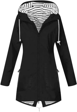 Dinglong Giacca Fucsia Donna Giacca Da Donna In Tessuto Da Alpinismo Con Cappuccio A Righe Antivento Autunno Inverno Jackets Giacca Elegante Donna Abbigliamento Giacca Impermeabile Donna Con Cappuccio