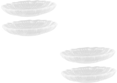 IMIKEYA 4piezas Plato De Transparente Decorativo Para y Café Para Aperitivos y La Superficie Mesa