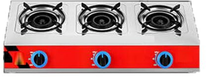 Cuisinière À Gaz, Plaque De Cuisson À Gaz À 3 Brûleurs Avec Protection Contre Les Flammes, Portante 300 Kg, Cuisinière À Gaz De Bureau 2,8 KW NG/GPL, For Camping En Plein Air Et Maison(NG)