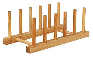 Wooden Dish Drying Rack Kitchen nizer Tray Plate Holder Cup Display Shelf Stand Home Storage nizer
