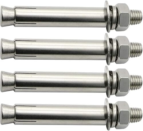Spreizschrauben Bolzen Betonschrauben, 4 Stück Dehnschraubenbolzen Edelstahl Außensechskantmutter Dehnhülse Ankerbolzen Hochleistungs-Befestigungsanker(M8*150/4 Pieces)