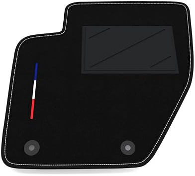 Automatte nur auf der Fahrerseite, 1 Stück, kompatibel mit Volvo V40 2012-2025 | 1 maßgeschneiderter Teppich, Frankreich-Flagge