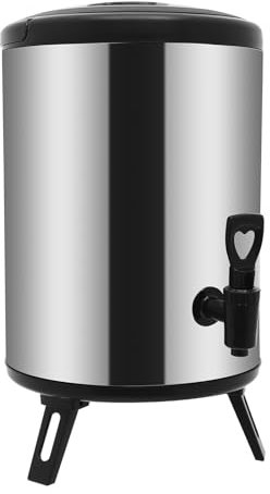 Dispensador de bebidas frías y calientes de acero inoxidable, 4,5 L, gran dispensador de bebidas con grifo, termo, bomba, cafetera térmica, para café, leche fría, agua, zumo, bebida de fiesta