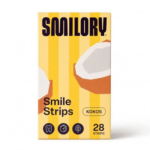 Smilory Smile Stripes - Tiras blanqueadoras para dientes con aloe vera y aceite de menta fresca, tiras blanqueadoras (coco)