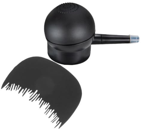 VILLCASE Lot de 2 Applicateurs de Fibres Capillaires Flacon Pulvérisateur Noir Peigne Applicateur pour Coloration et Spray Fixateur pour Cheveux Clairsemés et Coiffure Quotidienne