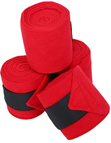 Cryfokt Bandage de Jambe de Cheval Rouge, Emballage épais Antidérapant pour la Protection des Jambes de Cheval, Bandage Enveloppant Les de
