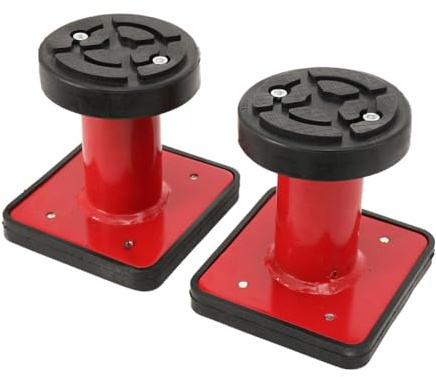 PDOOTD Drehteller Tragarmteller, 2 Stück Verstellbar Gummiteller Hebebühne | 15-23cm Höhe, Aufnahmeteller Gummiauflage Nussbaum, für Hebebühnen Pkw SUVs LKW, 140 × 150mm Lift-Erhöhungspad