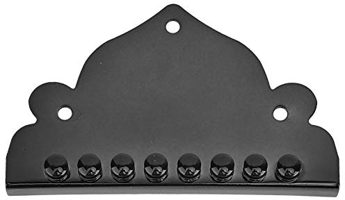 HaloVerde Black Mandolin Tailpiece with 3 Mounting Holes for 8-String Mandolins and Instrument Upgrades, a Durable Replacement Part with Zinc Alloy Construction