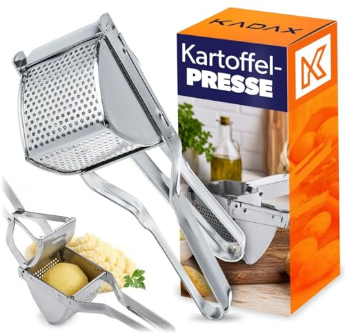 KADAX Prensa de patatas de acero galvanizado, prensa de spätzle para hacer puré de patatas, espaguetis y espaguetis, prensador de patatas para patatas cocidas