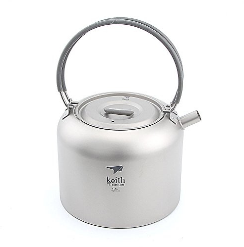 Keith Ti3907 1.5L Grande Capacità Titanio Teiera Bollitore Acqua All'aperto Campeggio Pot Ultralight Viaggio Stoviglie