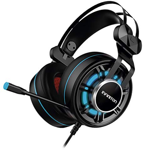 INFINITON ELECTRONIC Auriculares Gaming GHS-IX INFINITON con MICROFONO para Jugar (PC, PS4 Y Xbox, Micrófono Adaptable, Cancelación de Ruido pasivo, Micrófono Adaptable)