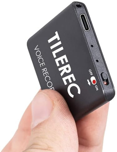 64GB Mini Aufnahmegerät - 1145 Stunden - Nur 5 mm Dünn - Stimmenaktivierung Diktiergerät - 30 Stunden Akku - MP3 Voice Rekorder - TileREC von Atto Digital