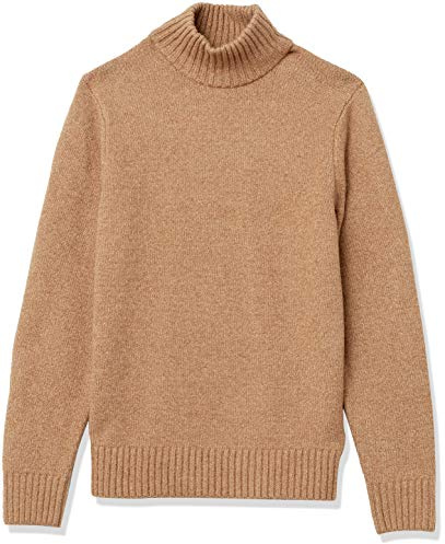 Amazon Essentials Jersey de Manga Larga con Cuello Alto y Tacto Suave Hombre, Camel, L
