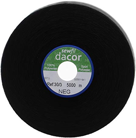Sewfil dacor 30/3 Ne - 5.000 meter polyester sytråd kon - svart