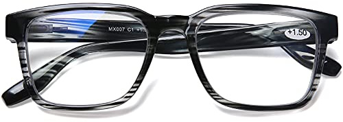 DOOViC Lesebrille Brille mit Blaulichtfilter Klassisch Eckig Rahmen