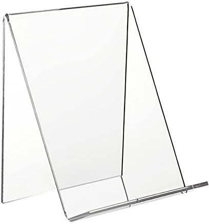 JIHUOO 2 Stück Acryl Transparent Display Ständer Buchaufsteller Buch Halterung Display Staffelei Schrägsteller für Büchern Noten