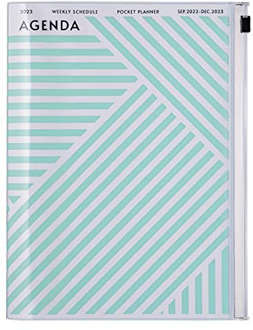 MARK'S 2022/2023 Taschenkalender A5 vertikal, Geometric Pattern, Mint: Von September 2022 bis Dezember 2023