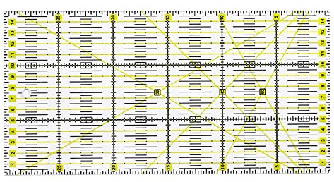 LATRAT Regle patchwork 15 x 30 cm, righello universale per tappetino da taglio trasparente con laurea, ideale per cucire e mestieri, facile da maneggiare e da usare