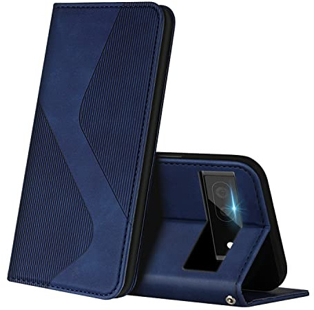 ZONNAVI Hülle für Google Pixel 6a, PU Leder Handyhülle mit Kartenfächer und Standfunktion, Lederhülle Flip Wallet Case Schutzhülle für Google Pixel 6a (Blau)