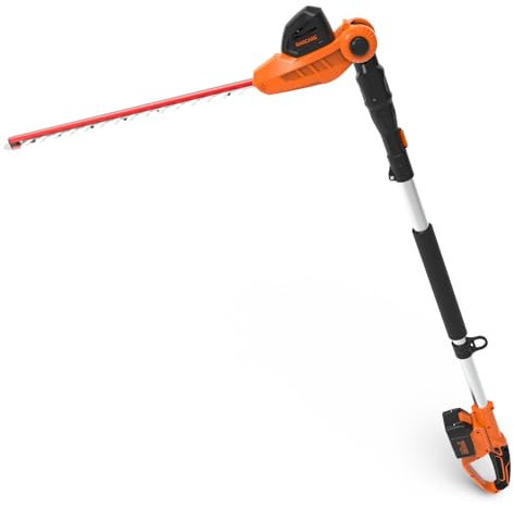 GARCARE Tagliasiepi a palo senza fili Tagliasiepi 20V 4.0Ah Batteria agli ioni di litio Tagliasiepi Elettrico Bush Trimmer Lama di Taglio 18 pollici, Spazio di taglio 16mm con palo di estensione