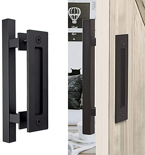 YANGHX Barn Door Handle 30cm Pull Handle for Sliding Barn Door Heavy-Duty Materials (Square)