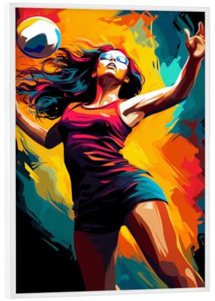 artboxONE Poster mit weißem Rahmen 18x13 cm Sport Volleyball Colorful 6 (matart) - Bild Volleyball Spieler Sport