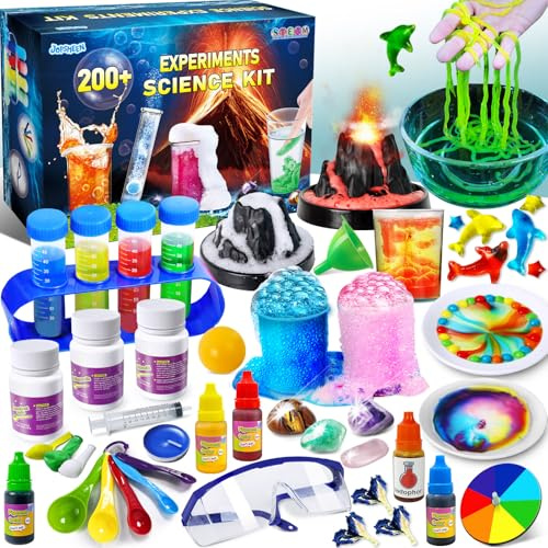 JOPSHEEN 200+ Science Experiments Kit for Kids, STEM Educational Science Lab Volcano Toys Birthday Gifts for Boys & Girls, Chemistry Set Learning Activities